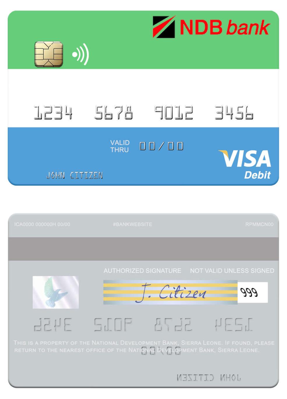 Sierra Leone National Development Bank visa debit card